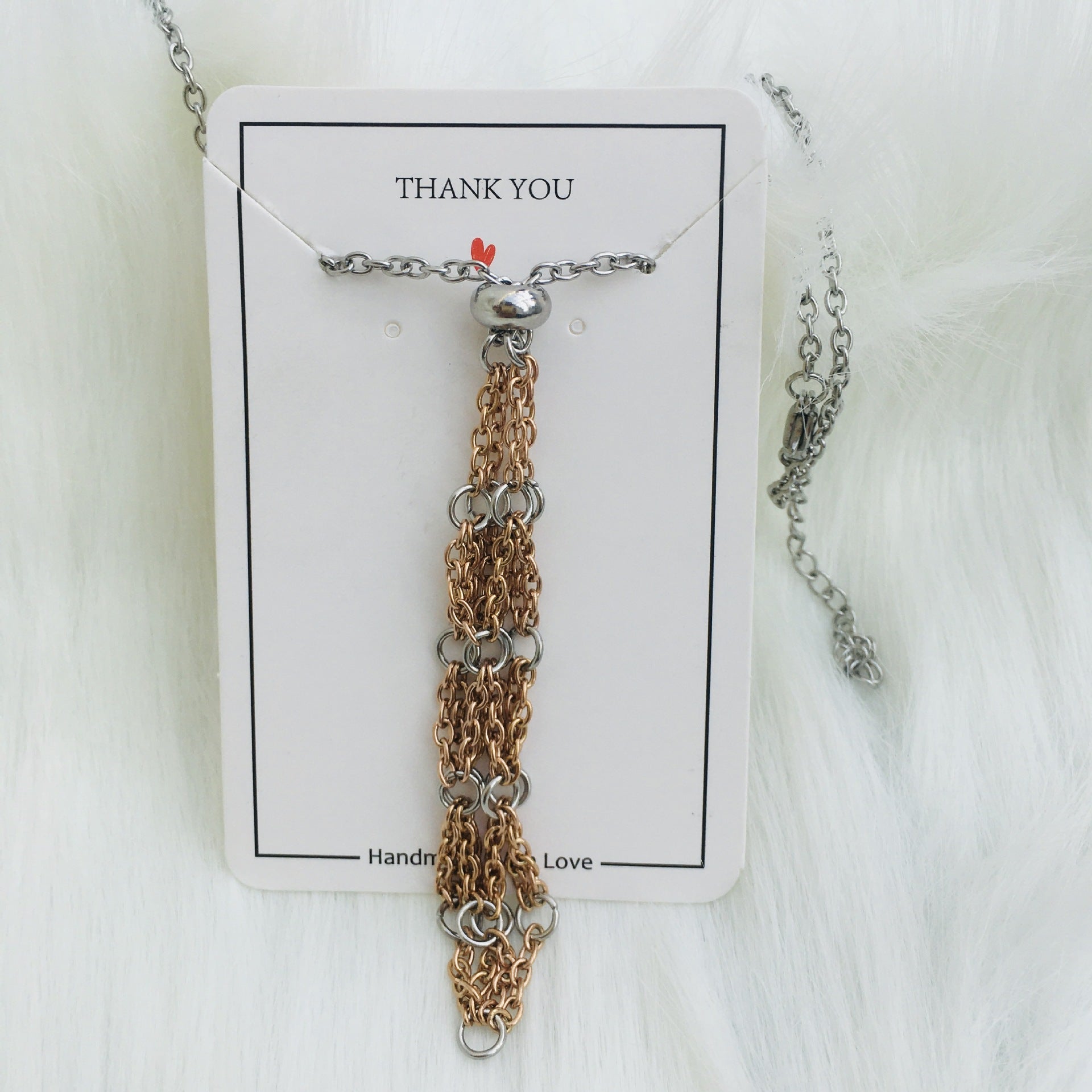 Wholesale Contrasting Color Design Replaceable Crystal Natural Stone Adjustable Metal Mesh Necklace ACC-NE-RongGuan005