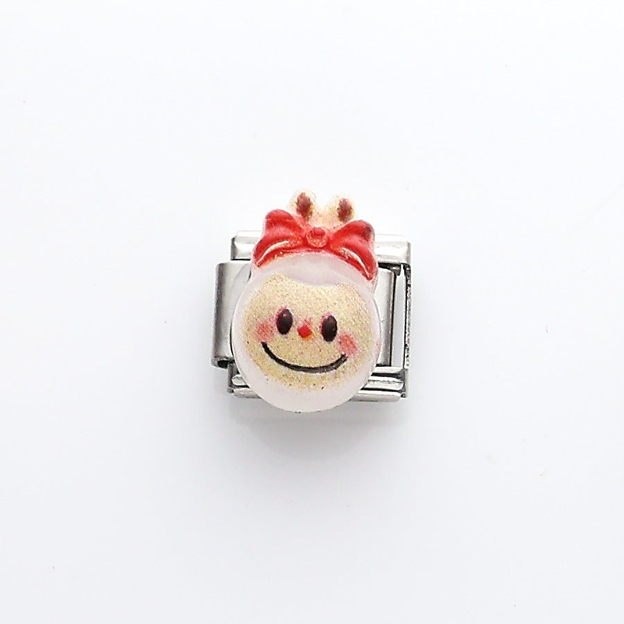 Wholesale 10pcs Italian Charm Bracelet 9mm DIY Splicing Cartoon Character Series Stainless Steel Composable Bracelet