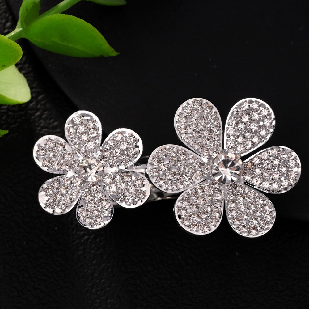 Wholesale Petal Ring Women's Index Finger Rhinestone Opening Ring