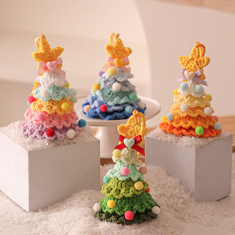 Wholesale  Plush  Pendant Wool Crocheted Christmas Tree Ornaments Decorations