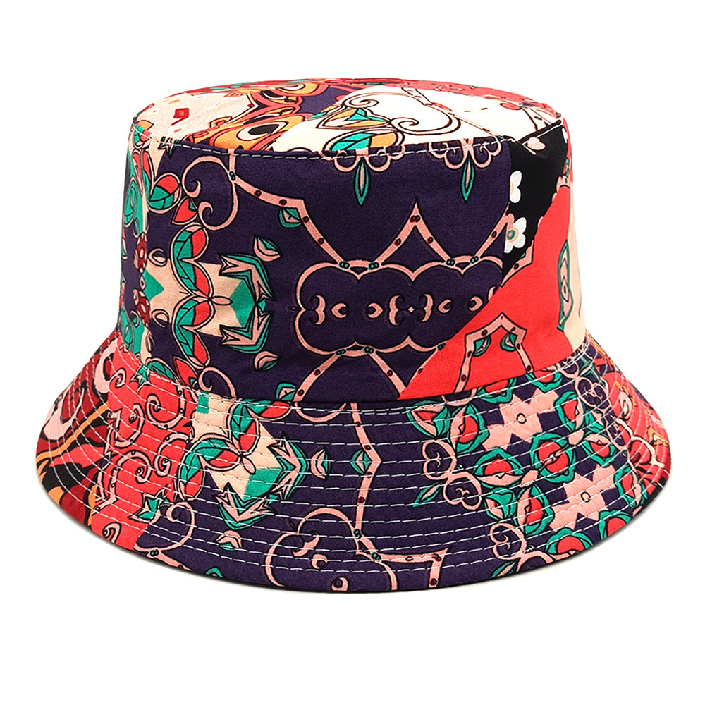 Wholesale Four Seasons Sun Visor Geometric Bucket Hat Colorblock