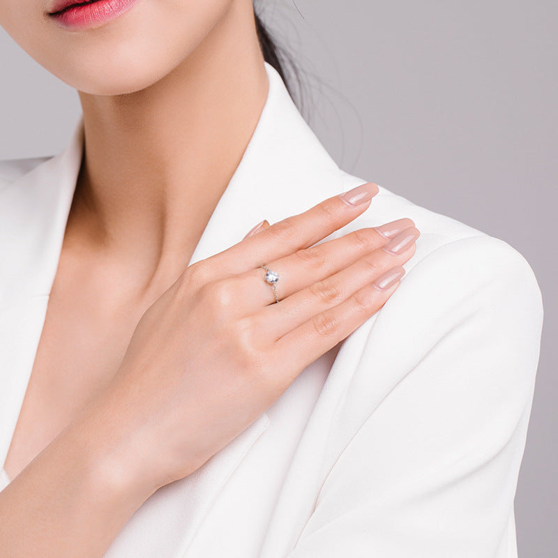 Wholesale S925 Silver Zircon Ring Open Adjustable Ring ACC-RS-MoDian004