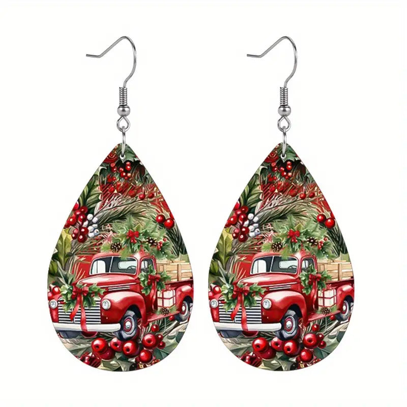 Boucles d'oreilles d'arbre de Noël naines de Santa en gros