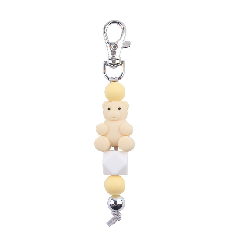 Wholesale Cartoon Bear Silicone Beaded Keychain Cute Keychain ACC-KC-GuangTian084