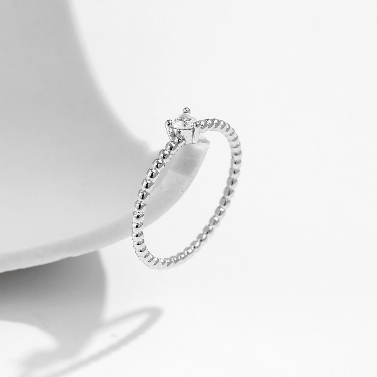 Wholesale diamond s925 silver peas light beads love flash diamond ring