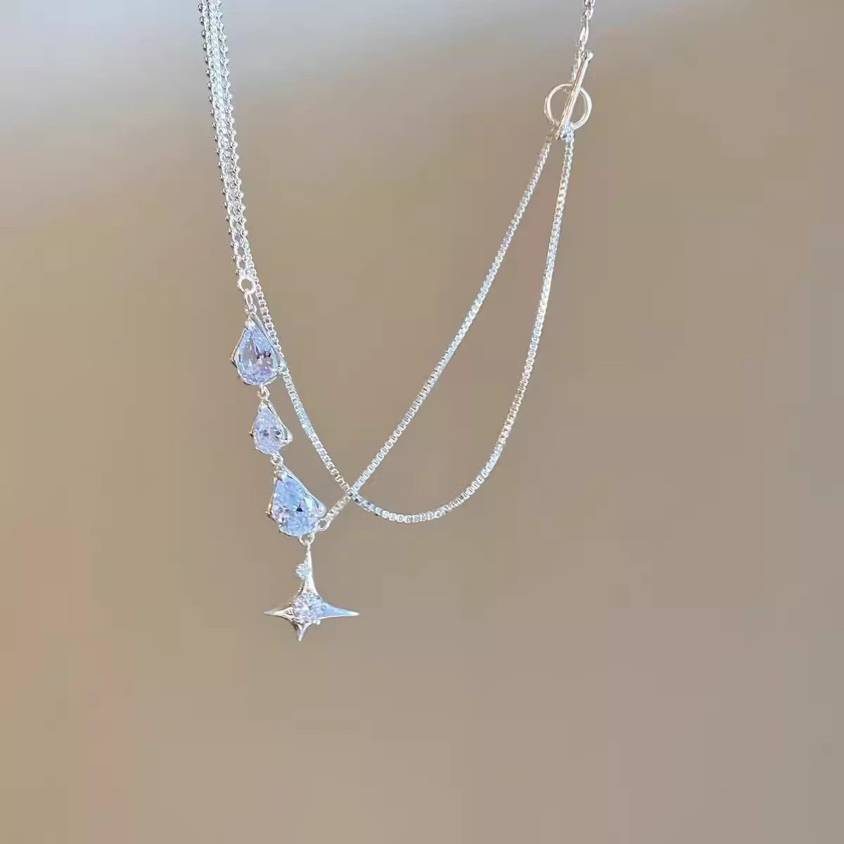 Wholesale Zircon Titanium Steel Necklace Light Luxury  Necklace Chain