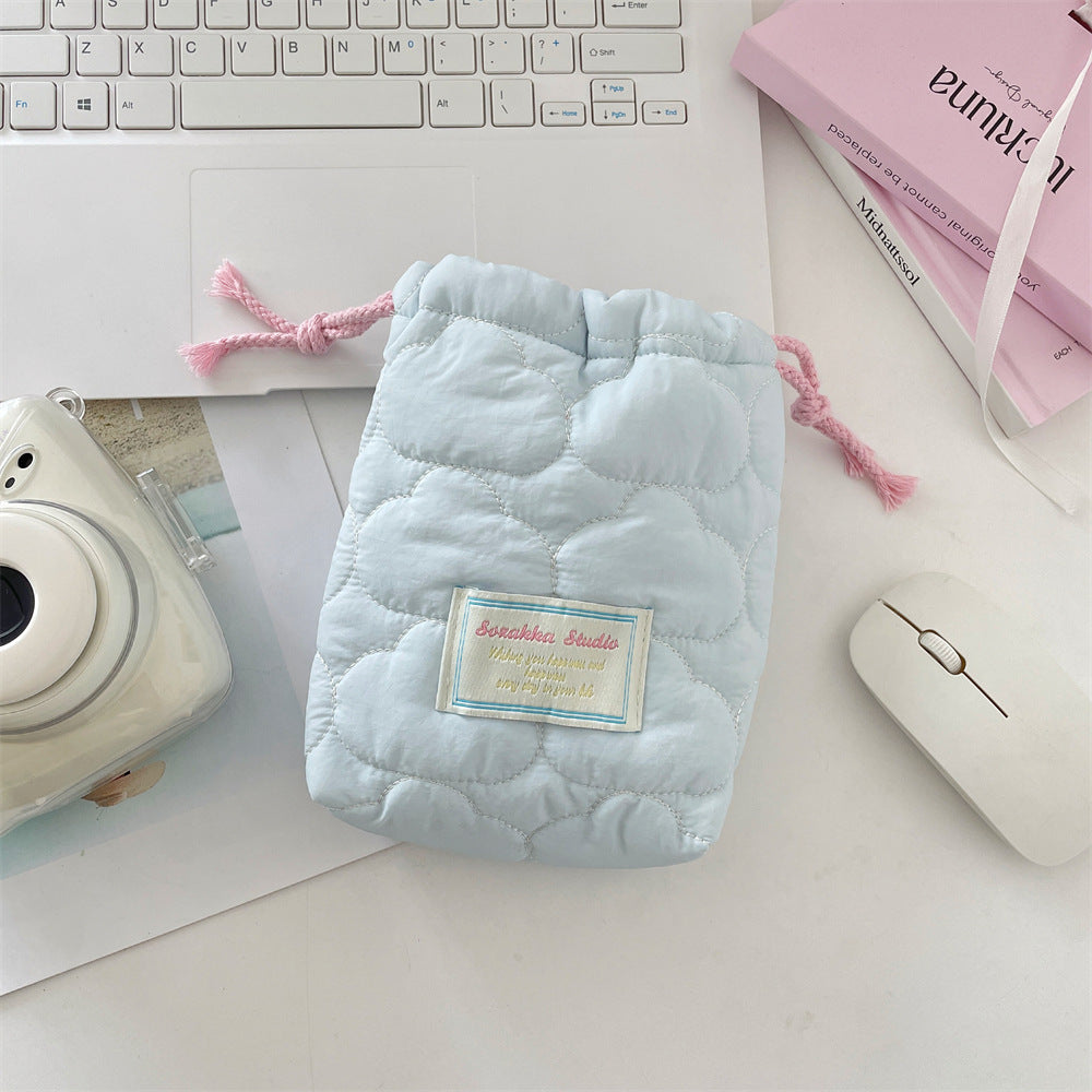 Wholesale Stylish Quilted Pink Heart Camera Pouch Soft Padded Storage Bag For CCD Polaroid Travel