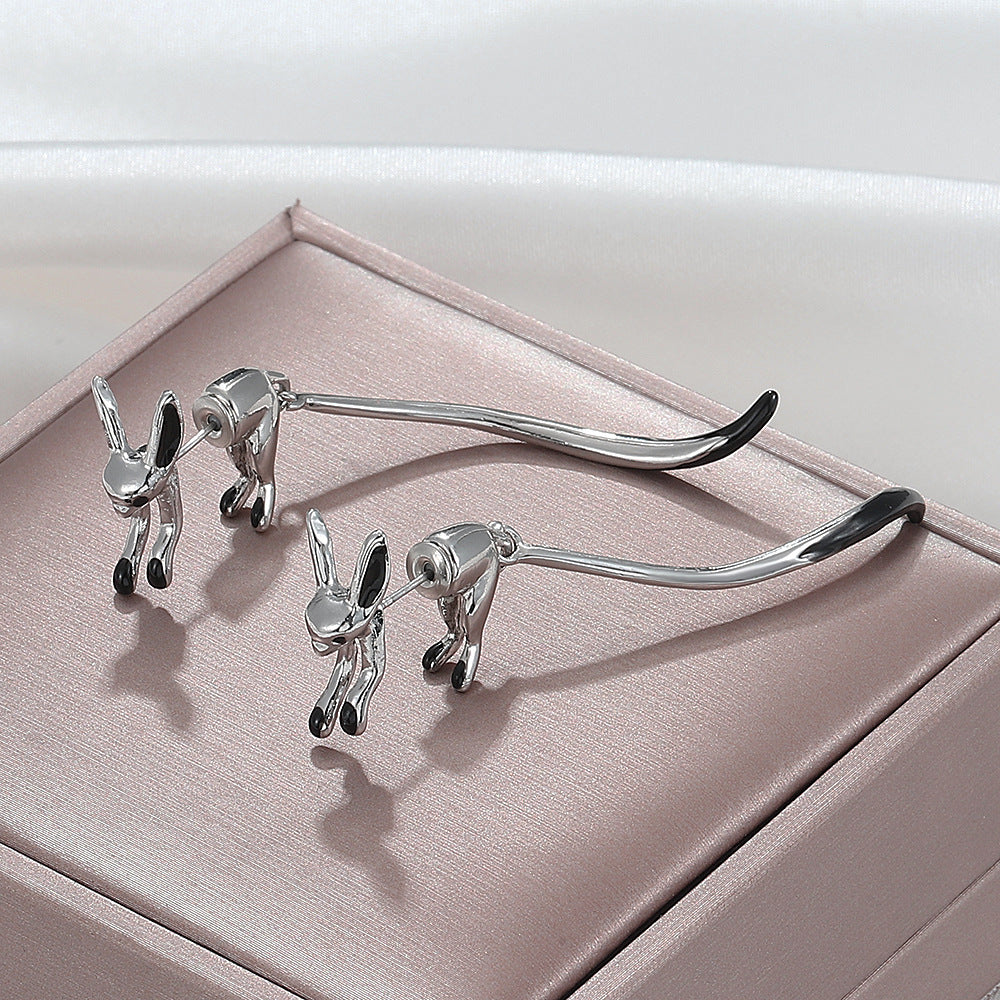 Wholesale Long Tail Fox Earrings Cold Style Creative Animal Ear Studs Boutique Resale Fashion Accessory