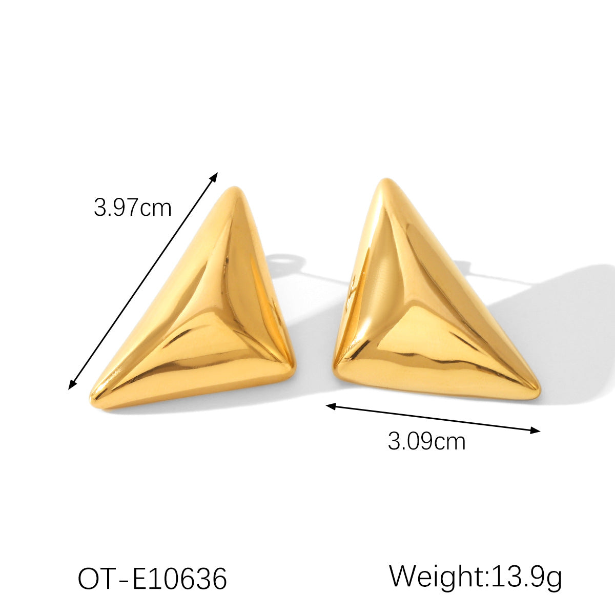Wholesale  Geometric Three-dimensional Triangular Earrings