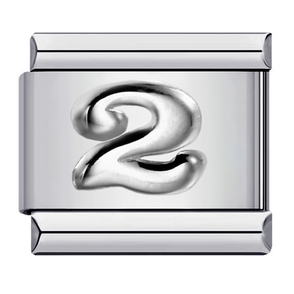 Wholesale Italian Charm Bracelet 9mm DIY Splicing Removable Arabic Numerals Stainless Steel Composable Bracelet