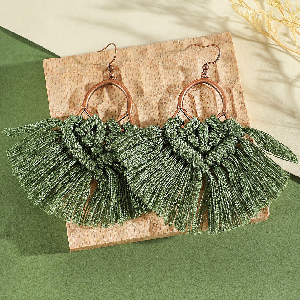 Wholesale Bohemian Green Forest Earrings Set,  Zinc Alloy Ethnic Style