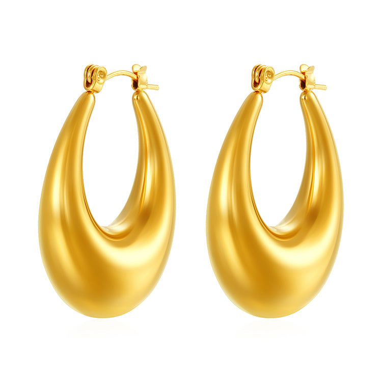 Wholesale Luxury Stainless Steel Hollow  Vacuum Plated 18K Earrings