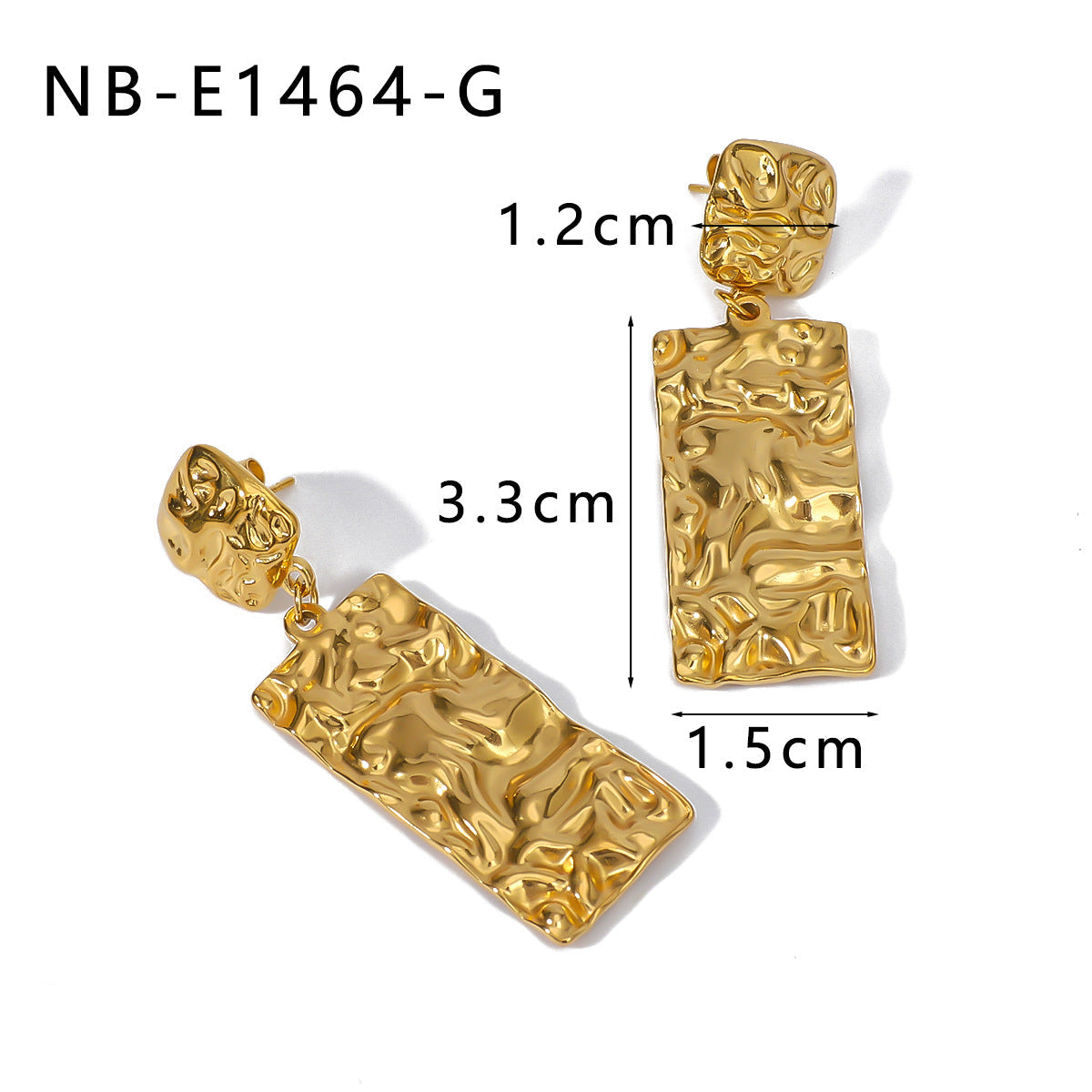 Wholesale Geometric Stripe Double Pendant Square Stainless Steel Hypoallergenic Color Preservation Earrings