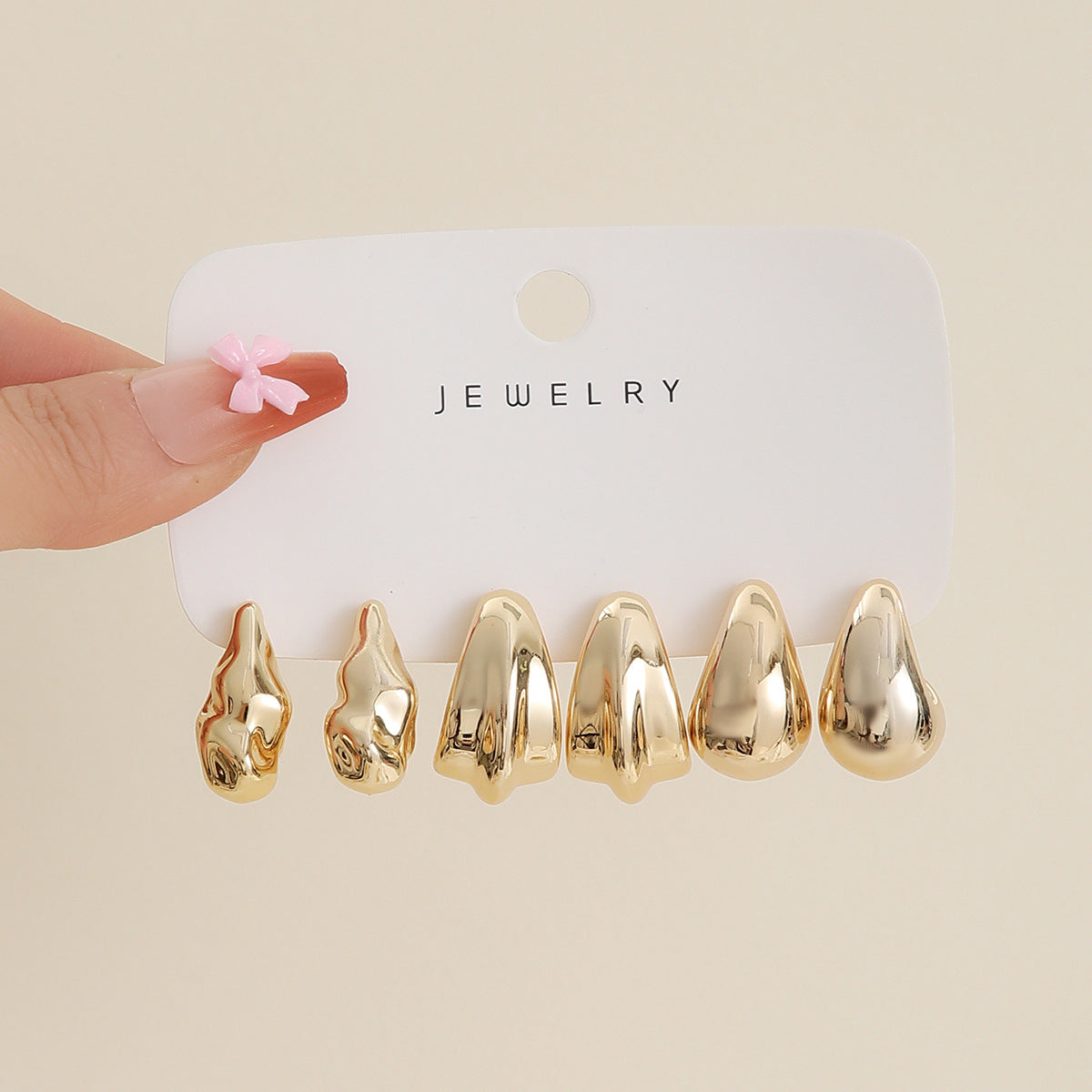 Wholesale  Gold Plated Ring Teardrop Earrings
