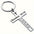 Wholesale creative Titanium Steel cross inspirational lettering metal keychain