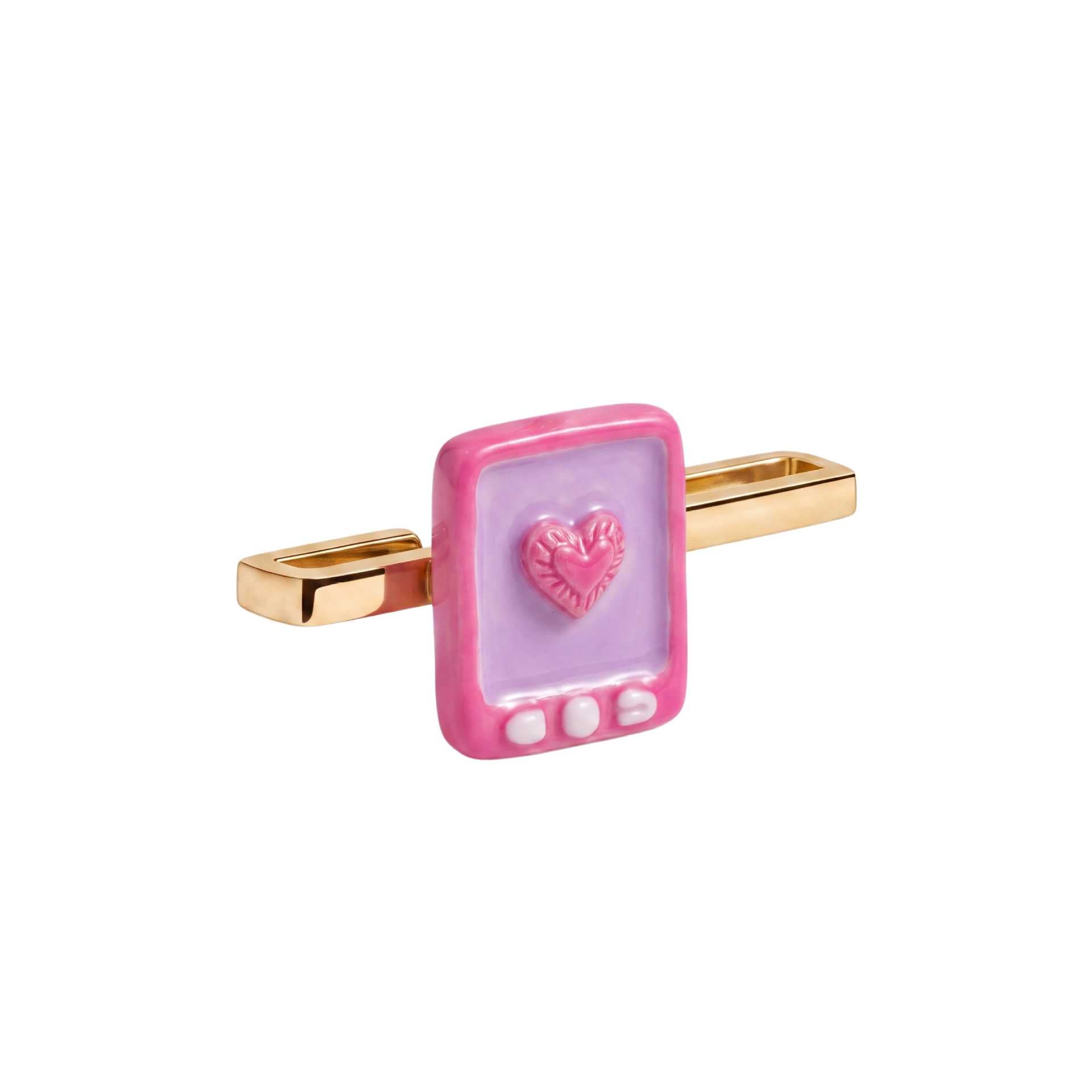 Wholesale 18K Gold Plated Stainless Steel Pink Fitness Tracker Charm Chic DIY Jewelry Accessory For Party Resale