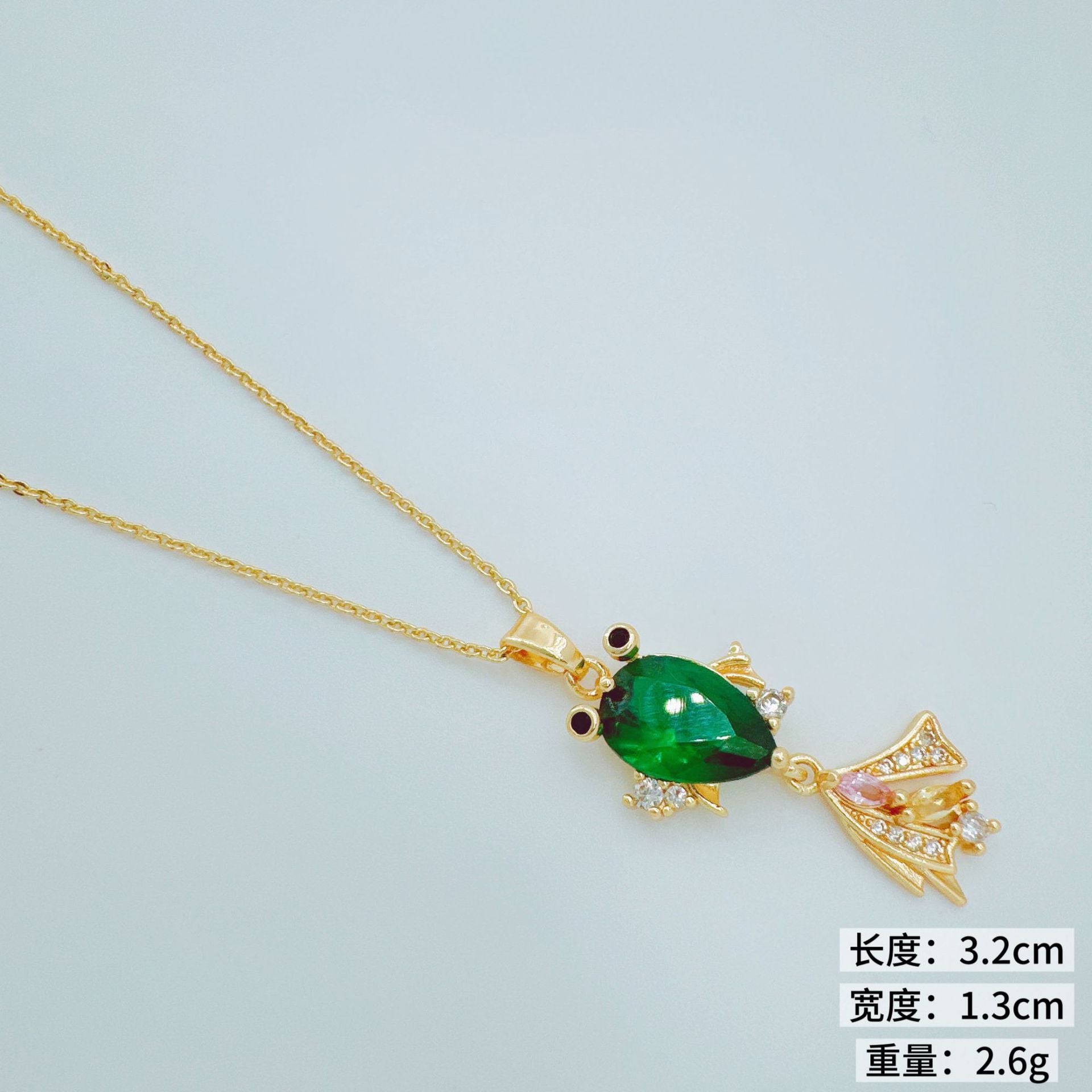 Wholesale Goldfish Pendant Necklace Inlaid Diamond European Style Everyday Jewelry Accessory for Women