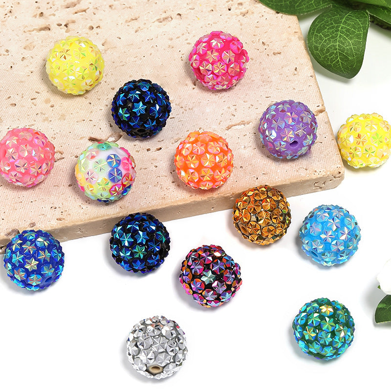 Wholesale 50pcs 20mm Snowflake Resin Diy Acrylic Beads Beaded Pen Accessories ACC-BDS-BLG142