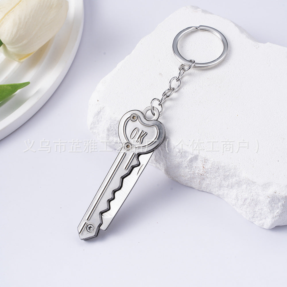 Wholesale Outdoor Folding Express Unboxing Stainless Steel Keychains ACC-KC-ZhiYa055