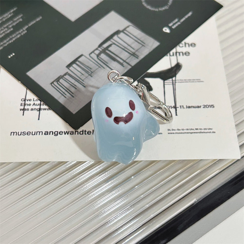 Wholesale Glow-in-the-Dark Laughing Ghost Resin Keychain  Bag Charm Gift