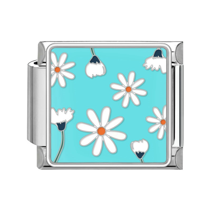 Wholesale Flower Module DIY Bracelet Set Italian Creative Design Stainless Steel Jewelry for Boutique Resale