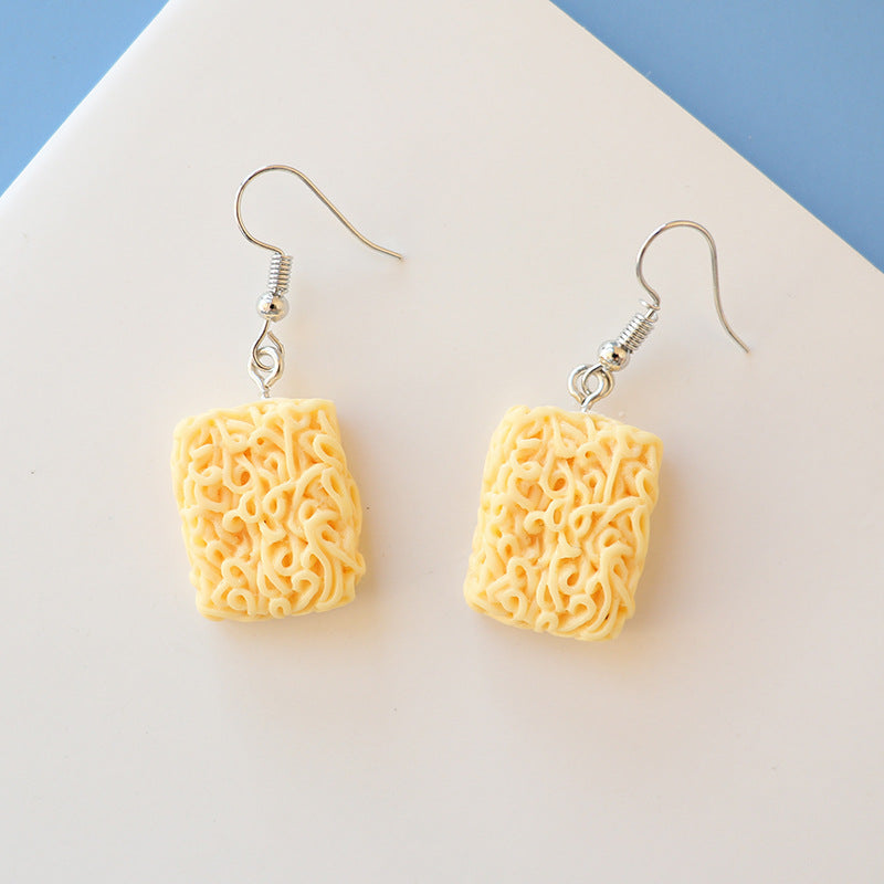 Wholesale  10pcs Creative  Fries Instant Noodles Earrings