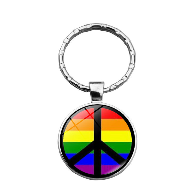 Wholesale Iridescent Gay Pride Metal Keychains