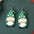 Wholesale Christmas Cute Dwarf Christmas Tree Pendant Wood Earrings