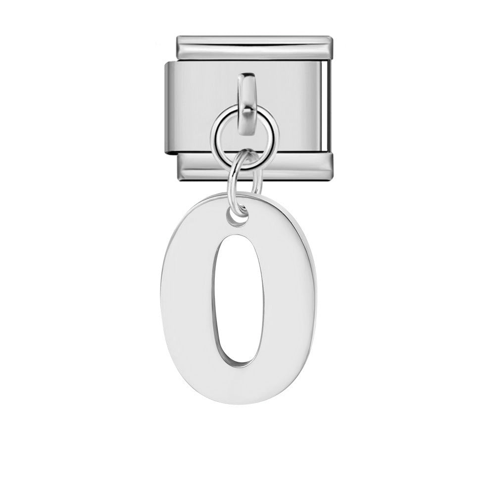 Bracciale fai da te con ciondolo con gancio in acciaio inossidabile a una cifra modulare italiano all'ingrosso