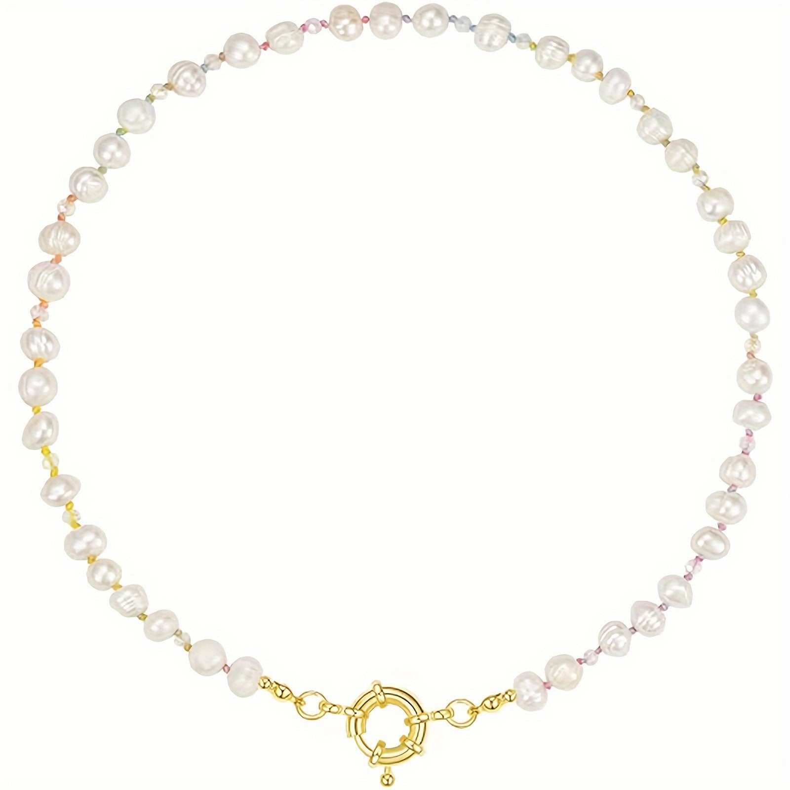 Wholesale Bohemian Style Mixed Color Natural Stone Abacus Beads  Necklace Clavicle Chain