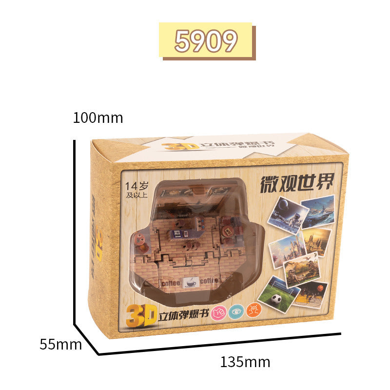 Wholesale 3D Stereo Dinosaur Foldableing Bomb Book Mini Keychain