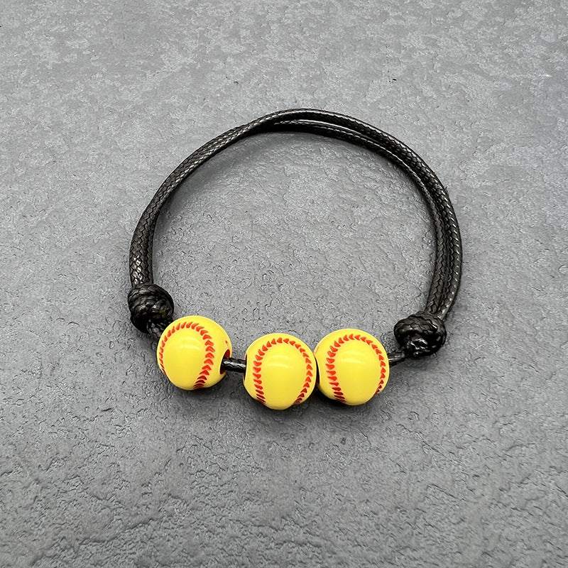 Wholesale Basketball Football Elastic Adjustable Waxed Wire Braided Bracelet ACC-BT-Nanh002