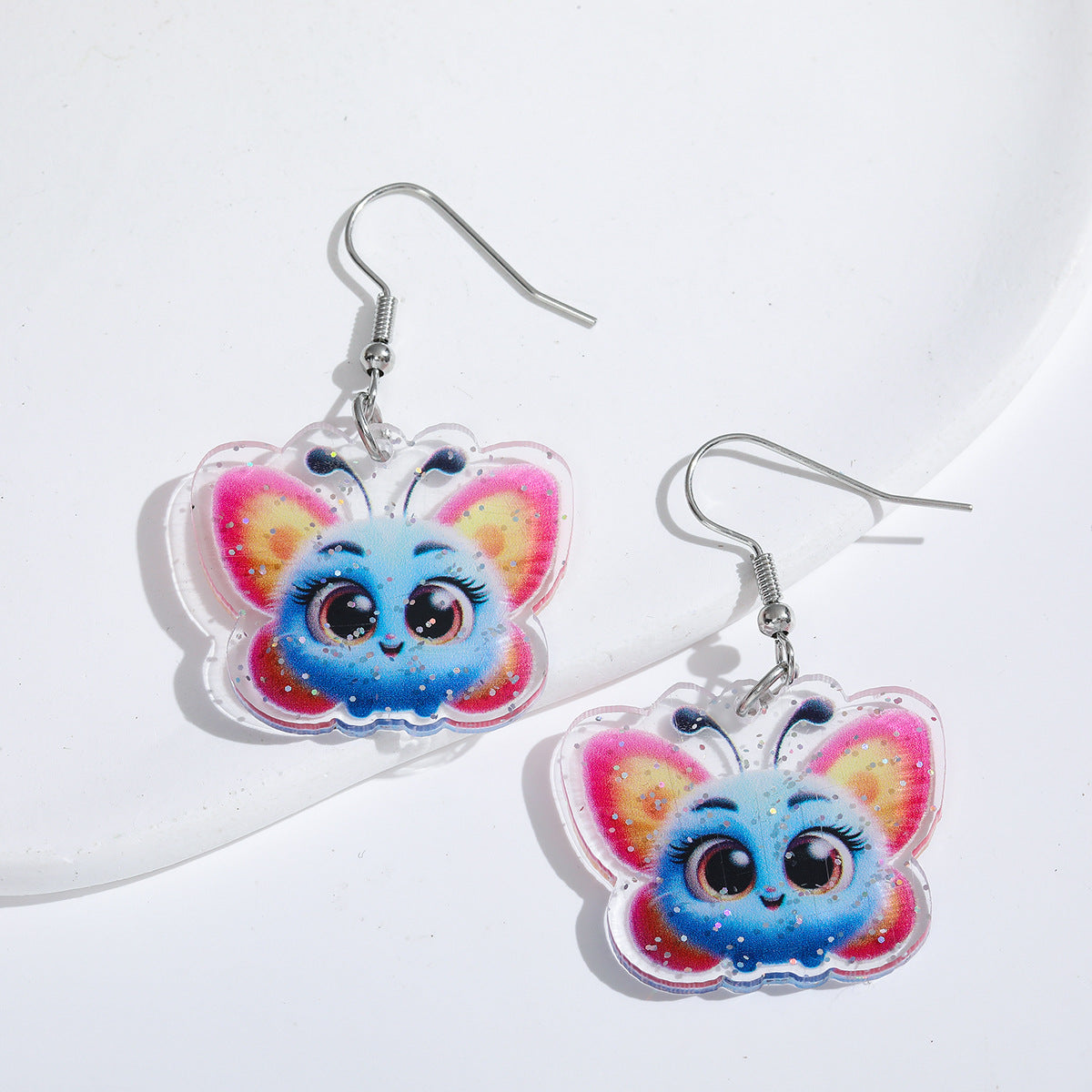 Wholesale Gradient Butterfly Colorful Acrylic Earrings ACC-ES-AnDao040