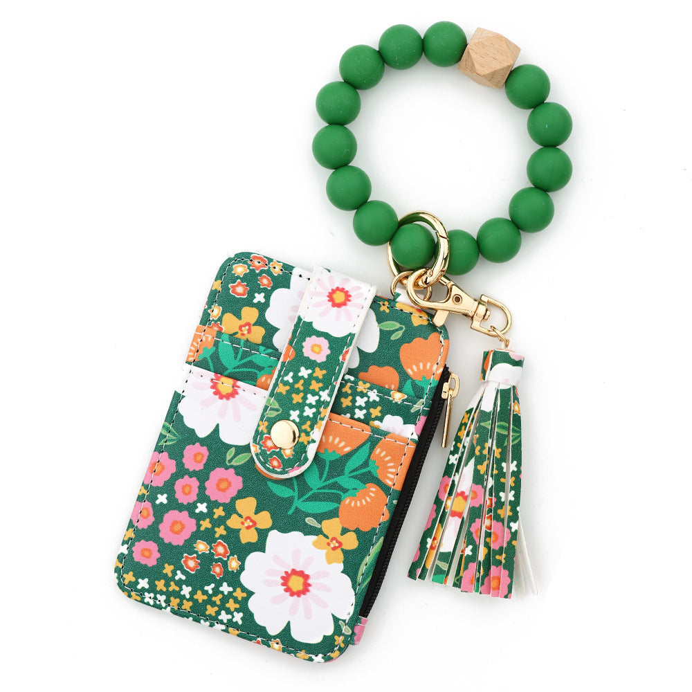 Wholesale Silicone Handstring Floral Folded  Wristlet Keychain