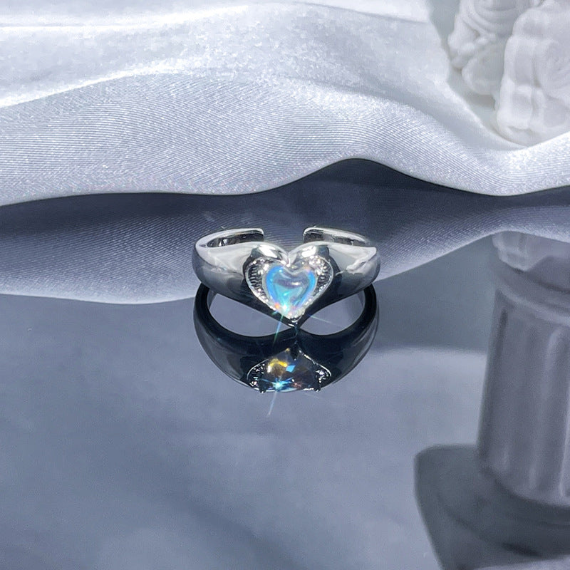 Wholesale Personalized texture Moonstone open ring