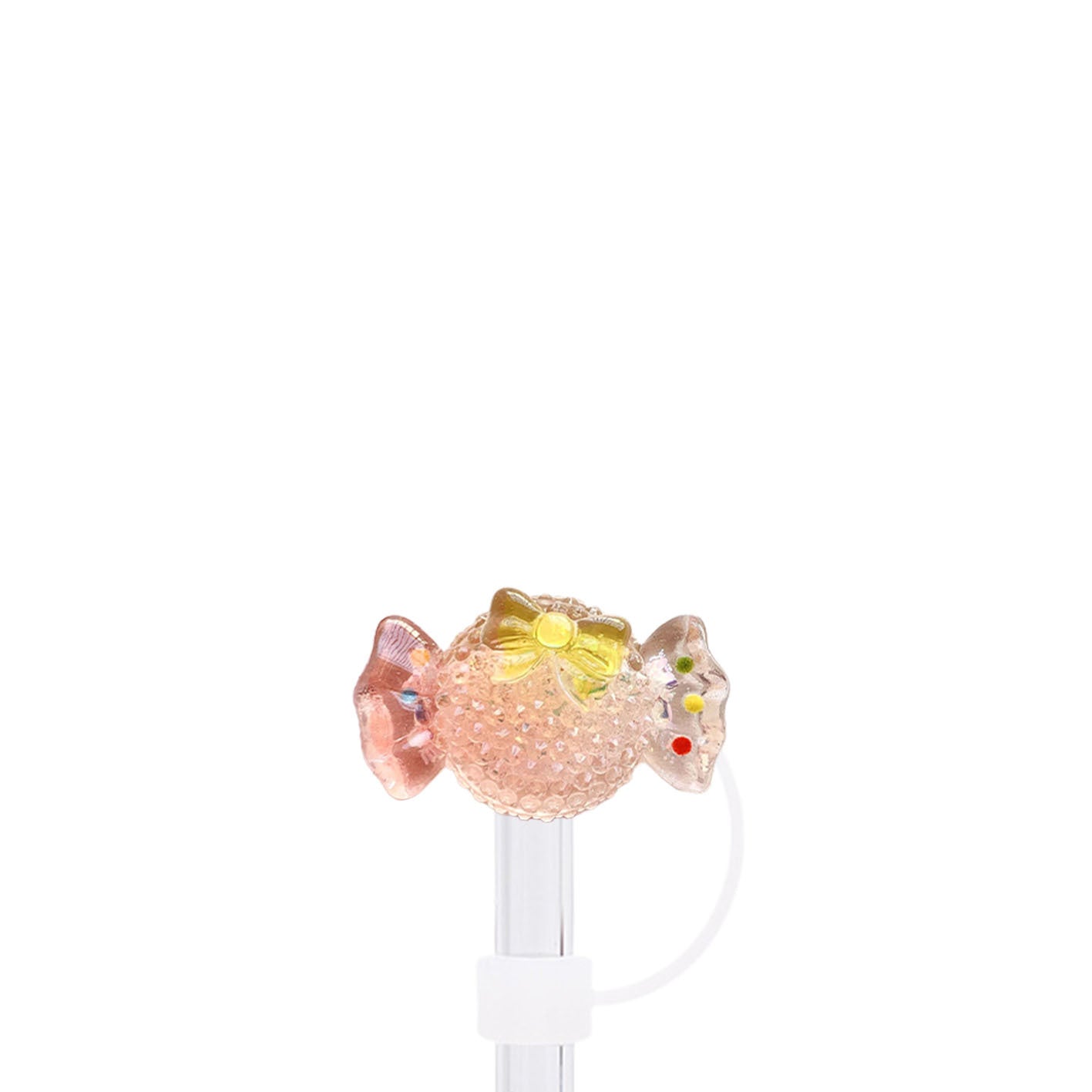 Wholesale 50pcs Glitter Sugar Strawberry Flowers Straw Cover Straw Tube Cap