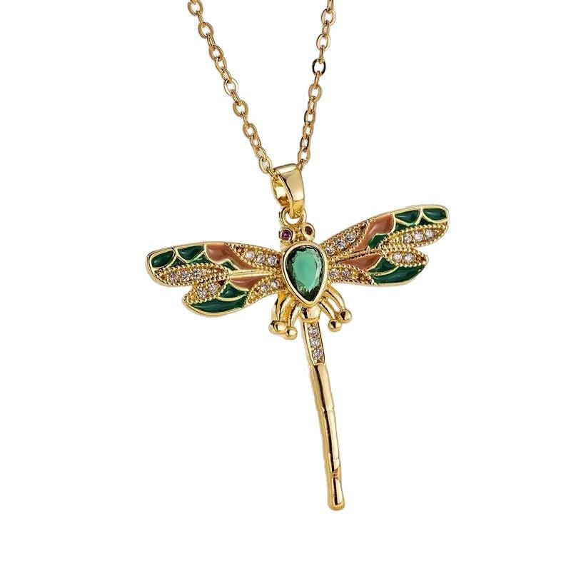 Wholesale  color dragonfly pendant necklace