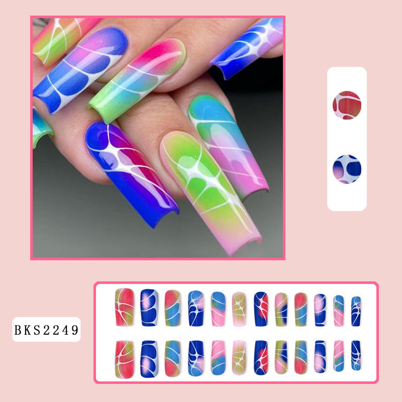 Wholesale Color Halo Dye Press on Nails Kits Long Plastic Nail Enhancement ACC-NS-MeiSu018