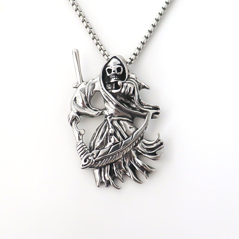 Wholesale skull death pendant vintage  men' s necklace