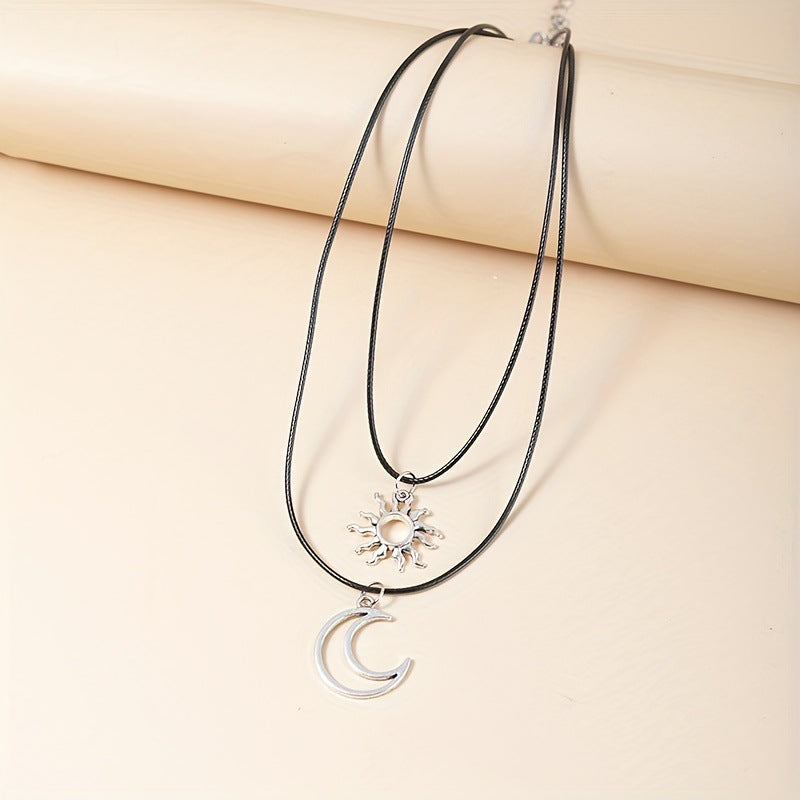 Wholesale Sun and Moon Couple Design Necklace Clavicle Chain Choker Necklace ACC-NE-JiuS010