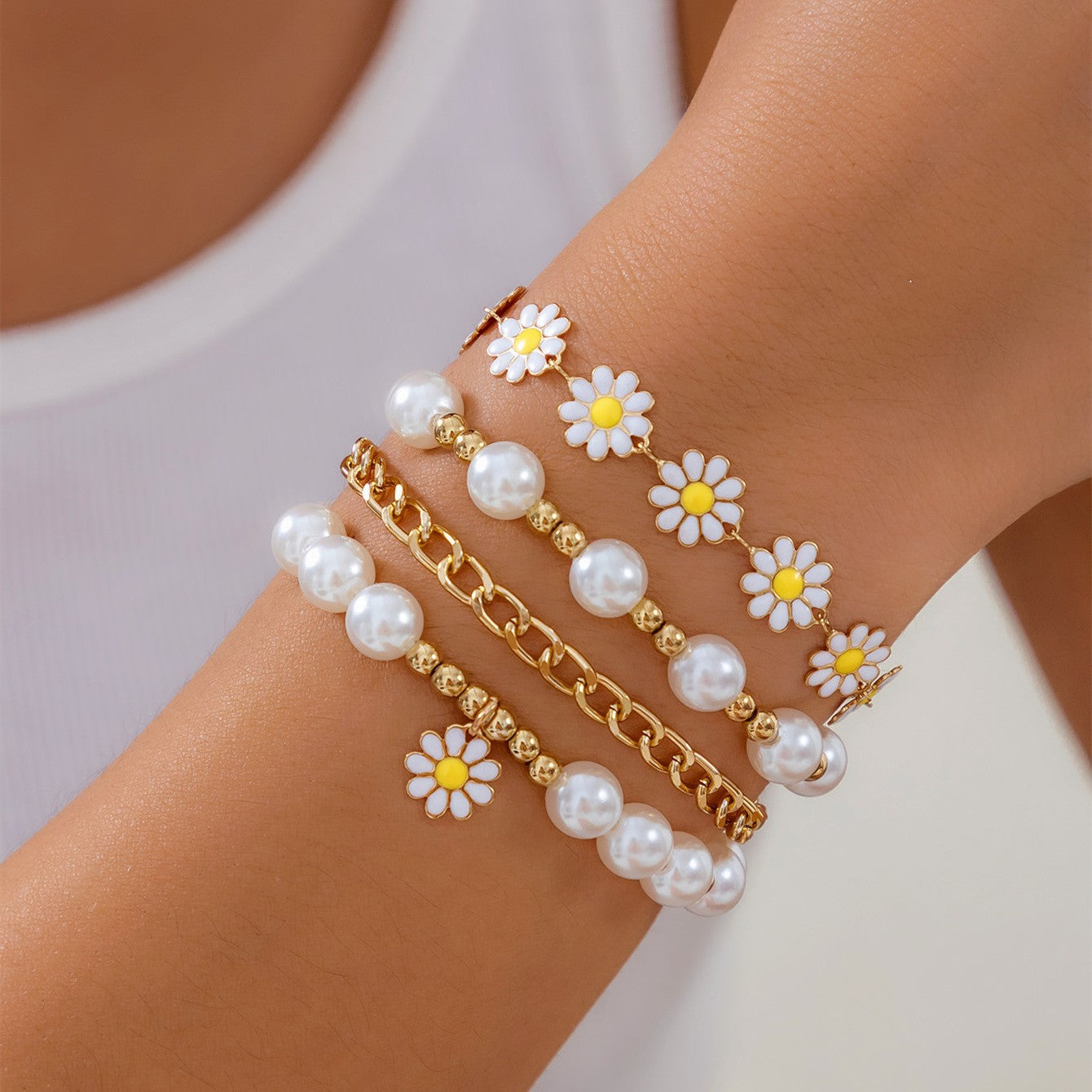 Wholesale  Flower Beaded Bracelet suit