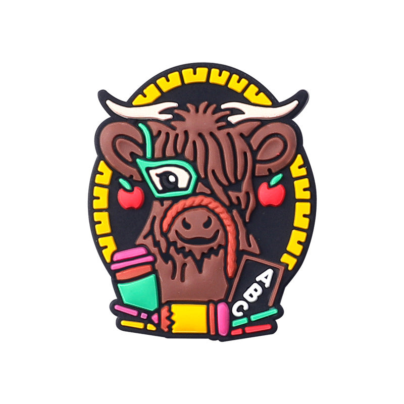 Wholesale 20pcs Western Style Bull Head Silicone Beads Focal Beads DIY Accessories ACC-BDS-RongFa017