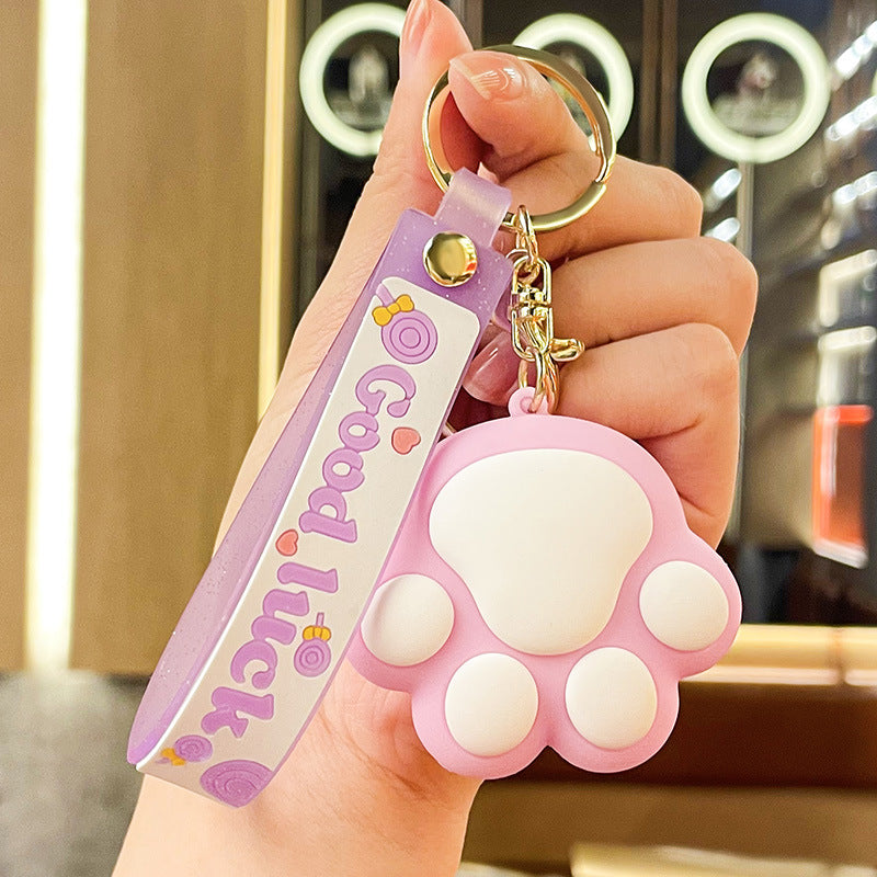 Wholesale Cartoon Cute Cat Claw PVC Soft Glue Keychains ACC-KC-XJY007