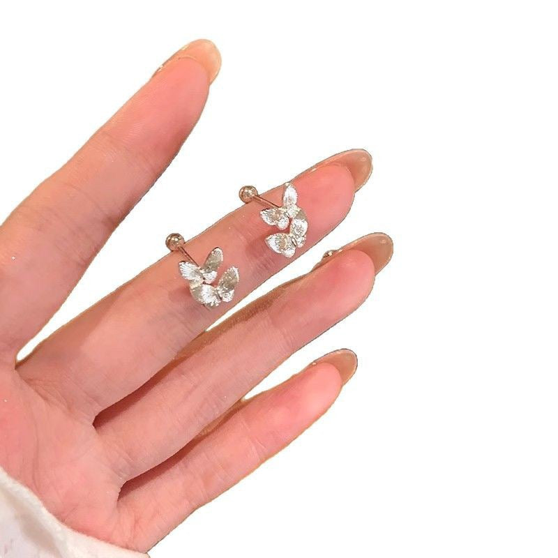 Wholesale Silver butterfly earrings all-match earrings