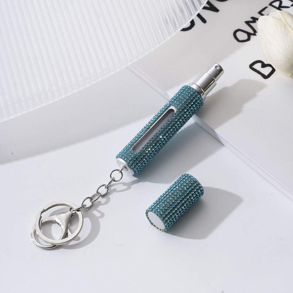 Wholesale  Diamond-encrusted Creative  Perfume Bottling Keychain