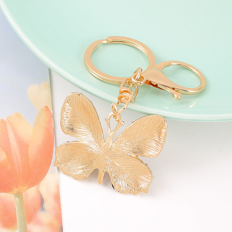 Wholesale Butterfly Rhinestone Alloy Keychain ACC-KC-YuanFei011