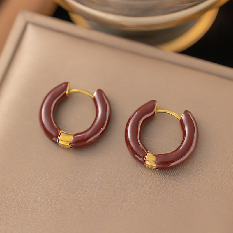 Wholesale Exaggerated Earrings Retro Simple Stainless Steel Earrings Statemente Earrings Vintage Earrings ACC-ES-Yibao001