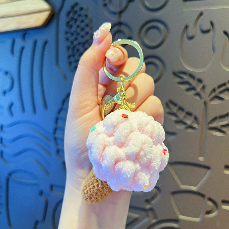 Wholesale Colorful Plush Ice Cream Keychain Cartoon Bag Charm Cute Gift