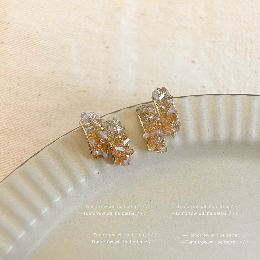 Wholesale Crystal Butterfly Earrings Flower Stud Earrings ACC-ES-Eryu005