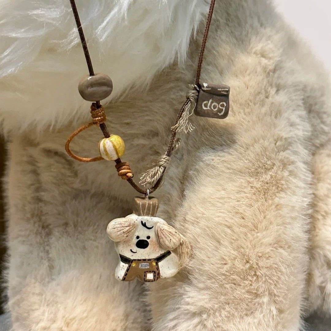 Wholesale Puppy Necklace Animal Pendant  Unique New Sweater Chain